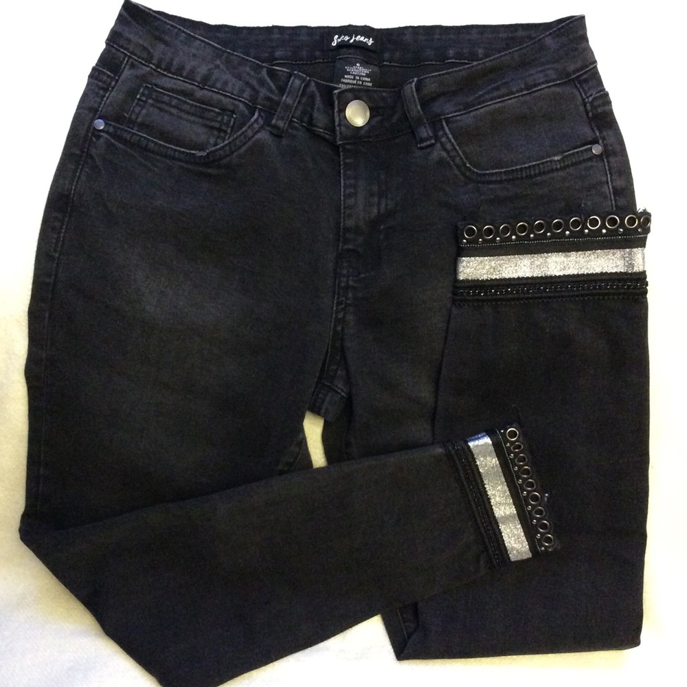 Boho style black Suko skinny stretch jeans